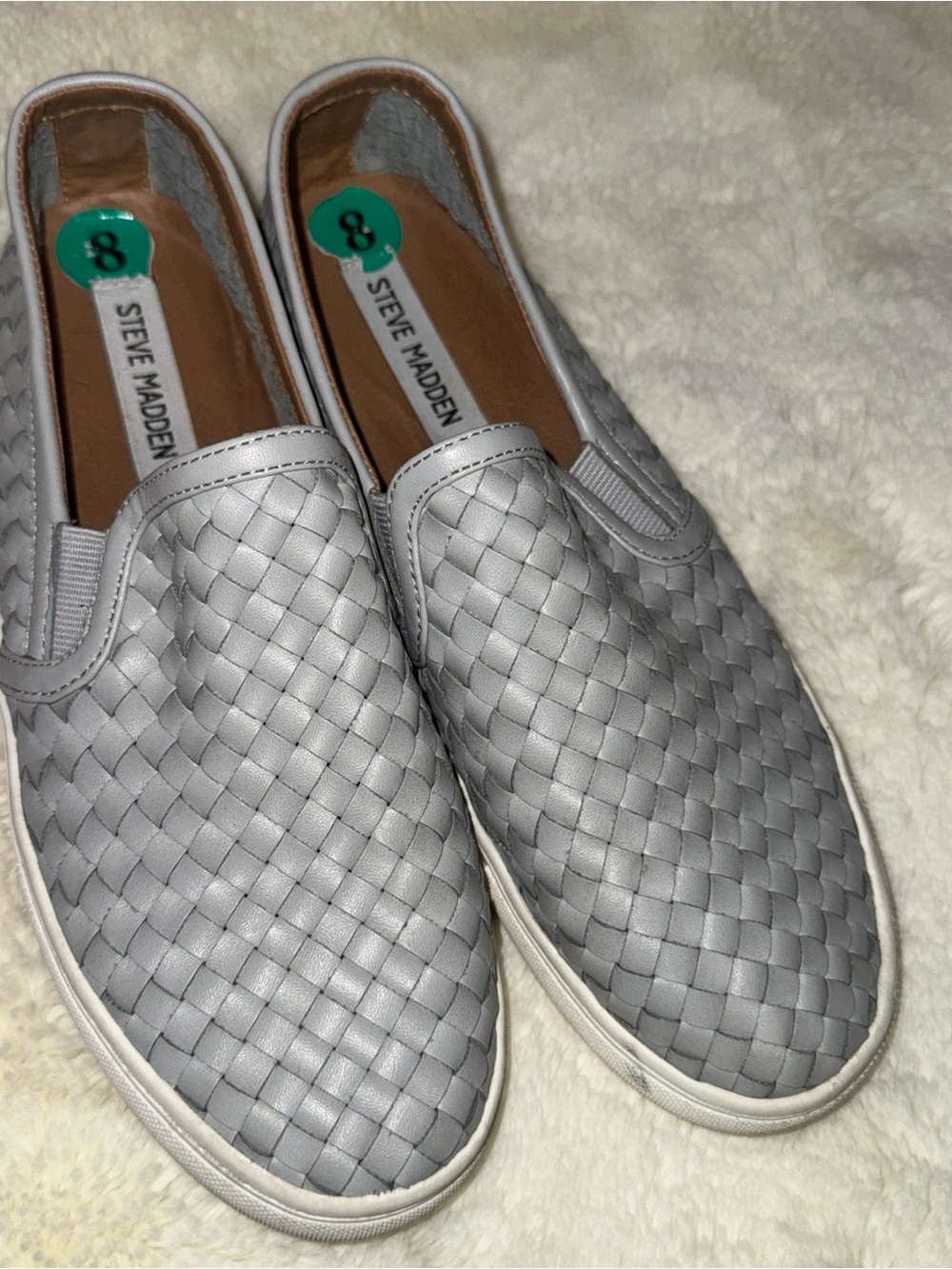 Steve Madden Gray Woven Slip-On Sneakers
